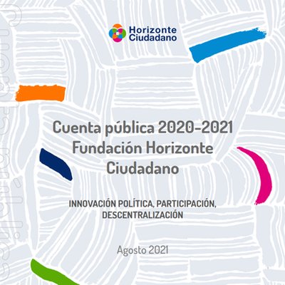 Portada de la Cuenta Pública 2020–21 de la Fundación Horizonte Ciudadano